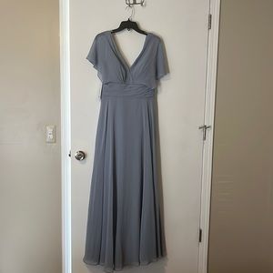 Azazie Dusty Blue Pamela Bridesmaids Dress